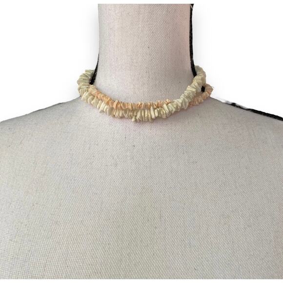 Vintage Real Seashell Chocker Necklaces & Bracelet-White & Pink Toned - Picture 2 of 7